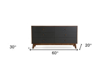 Load image into Gallery viewer, 60&quot; Brown Solid and Manufactured Wood Six Drawer Double Dresser