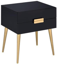 Load image into Gallery viewer, 24&quot; Black and Gold End Table With Two Drawers