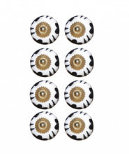 Load image into Gallery viewer, 1.5&quot; X 1.5&quot; X 1.5&quot; Black White And Gold  Knobs 8 Pack