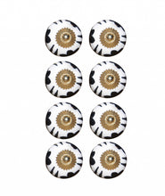 Load image into Gallery viewer, 1.5&quot; X 1.5&quot; X 1.5&quot; Black White And Gold  Knobs 8 Pack