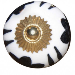 1.5" X 1.5" X 1.5" Black White And Gold  Knobs 8 Pack