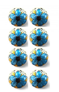 1.5" X 1.5" X 1.5" Blue Black And Yellow  Knobs 8 Pack