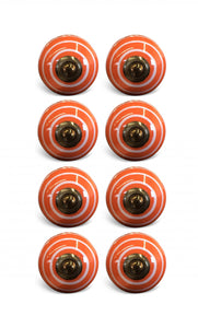 1.5" X 1.5" X 1.5" Bronze White And Orange  Knobs 8 Pack