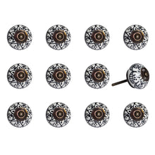 Load image into Gallery viewer, 1.5&quot; X 1.5&quot; X 1.5&quot; Black White Copper  Knobs 12 Pack