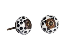 Load image into Gallery viewer, 1.5&quot; X 1.5&quot; X 1.5&quot; Black White And Cooper Knobs 12 Pack
