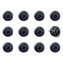 Load image into Gallery viewer, 1.5&quot; X 1.5&quot; X 1.5&quot; Black And Light Blue Knobs 12 Pack