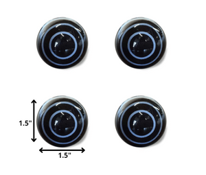 1.5" X 1.5" X 1.5" Black And Light Blue Knobs 12 Pack