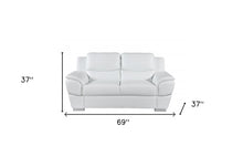 Load image into Gallery viewer, 85&quot; White And Silver Leather Sofa