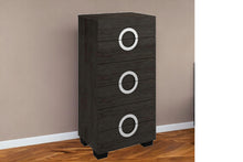 Load image into Gallery viewer, 18&quot; Dark Brown Two Drawers Manufactured Wood Mirrored Nightstand