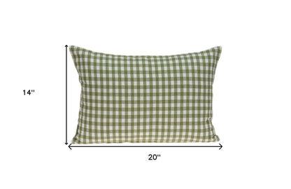 20" X 6" X 14" Tropical Green Pillow Cover With Poly Insert