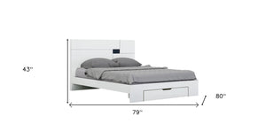 Solid Wood King White Bed