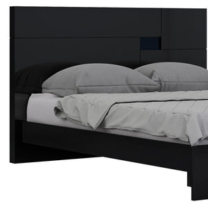 Solid Wood King Black Bed