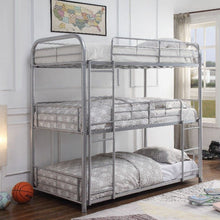 Load image into Gallery viewer, 42&quot; X 79&quot; X 74&quot; Silver Metal Triple Bunk Bed - Twin