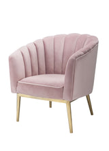 Load image into Gallery viewer, 31&quot; Pink And Copper Velvet Tufted Barrel Chair