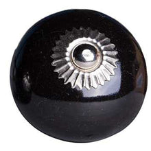 Load image into Gallery viewer, 1.5&quot; X 1.5&quot; X 1.5&quot; Ceramic Metal Black 12 Pack Knob