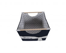 Load image into Gallery viewer, 12&quot; X 12.5&quot; X 9.5&quot; White Blue Foldable Fabric  Basket Set Of 3