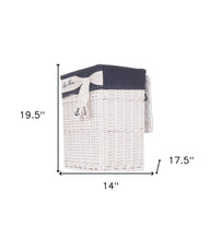 Load image into Gallery viewer, 14&quot; X 17.5&quot; X 19.5&quot; White blue rectangular willow Basket Set Of 5