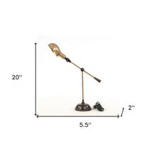 Load image into Gallery viewer, 20&quot; Black Metal Adjustable Desk Table Lamp With Gold Bowl Shade