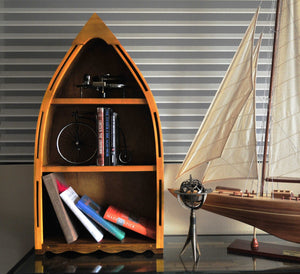 34" Wood Three Tier Boat Bookcase