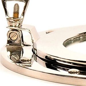12" Silver Round Brass Framed Accent Mirror