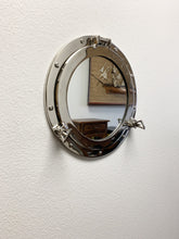 Load image into Gallery viewer, 12&quot; Silver Round Brass Framed Accent Mirror