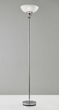 Load image into Gallery viewer, Modern Black Nickel Thick Pole Torchiere Floor Lamp