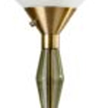 Load image into Gallery viewer, 71&quot; Brass LED Light Changing Torchiere Floor Lamp with White Frosted Glass Cone Shade
