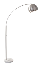 Load image into Gallery viewer, 78&quot; Brass Arc Floor Lamp With Brass Solid Color Bowl Shade