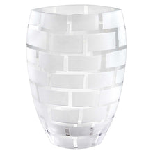 Load image into Gallery viewer, 12&quot; Mouth Blown Frosted Crystal European Made Wall Design Vase