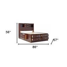 Load image into Gallery viewer, Espresso Multi-Drawer Wood Platform Full Bed With Pull Out Tray