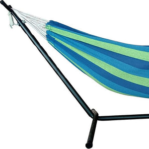 Blue And Green Stripe Classic 2 Person Hammock With Stand