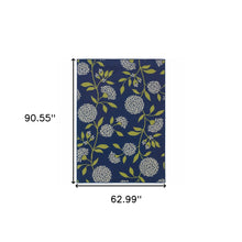 Load image into Gallery viewer, 5&#39; X 5&#39; Blue and Green Floral Indoor Outdoor Area Rug