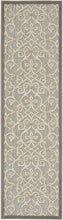 Load image into Gallery viewer, 2&#39; X 6&#39; Gray And Ivory Floral Indoor Outdoor Area Rug