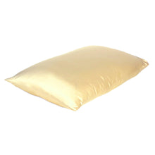 Load image into Gallery viewer, Pale Yellow Dreamy Set Of 2 Silky Satin Standard Pillowcases