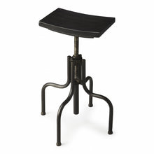 Load image into Gallery viewer, 25&quot; Dark Brown And Black Iron Swivel Backless Counter Height Bar Chair