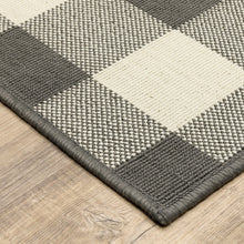 Load image into Gallery viewer, 2&#39; X 4&#39; Gray and Ivory Indoor Outdoor Area Rug
