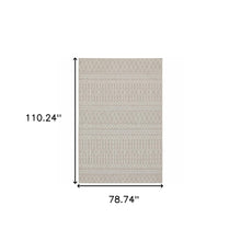 Load image into Gallery viewer, 7&#39; x 9&#39; Gray and Ivory Indoor Outdoor Area Rug