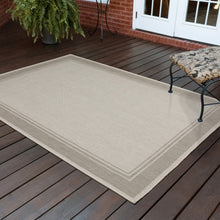Load image into Gallery viewer, 5&#39; x 7&#39; Gray and Ivory Indoor Outdoor Area Rug