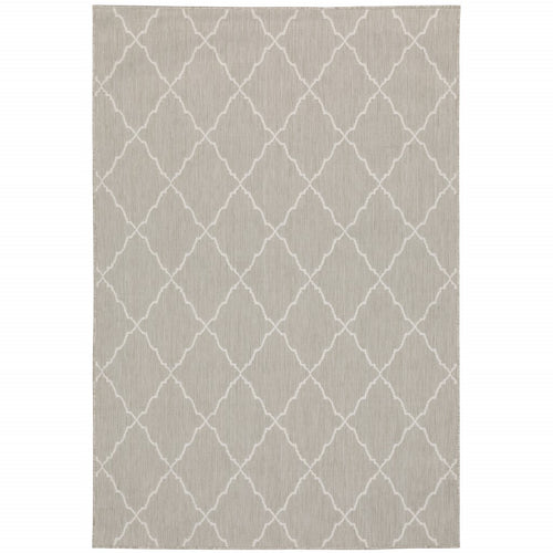 10' x 13' Gray and Ivory Indoor Outdoor Area Rug