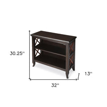 Load image into Gallery viewer, 30&quot; Dark Brown Two Tier Standard Bookcase