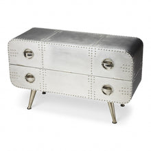 Load image into Gallery viewer, 43&quot; Silver Metal Two Drawer Chest