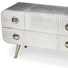 Load image into Gallery viewer, 43&quot; Silver Metal Two Drawer Chest