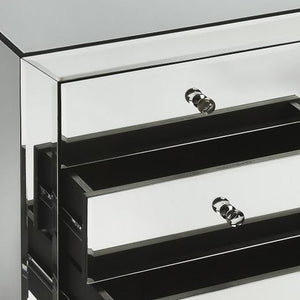 24" Clear Glass Three Drawer Chest