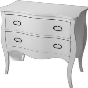 34" White Solid Wood Two Drawer Chest