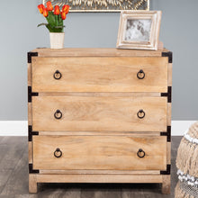 Load image into Gallery viewer, 28&quot; Natural Wood Solid Wood Three Drawer Dresser