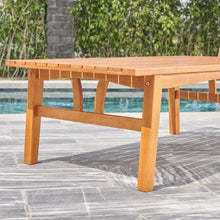 Load image into Gallery viewer, Natural Wood Outdoor Rectangular Coffee Table