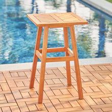 Load image into Gallery viewer, 29&quot; Natural Eucalyptus Slat Wood Outdoor End Table