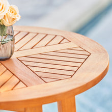 Load image into Gallery viewer, 42&quot; Natural Eucalyptus Slat Wood Outdoor Round Bar Table