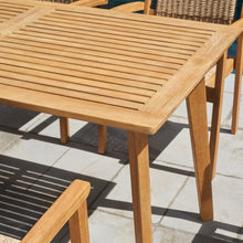 Load image into Gallery viewer, Natural Wood Dining Table With Slatted Top