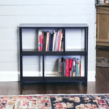 Load image into Gallery viewer, 30&quot; Black and White Iron Three Tier Geometric Bookcase